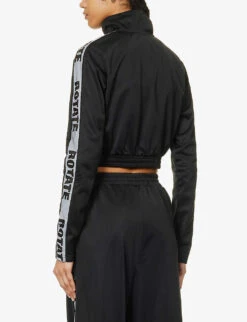 Logo-tape Cropped Recycled-polyester Jacket -Whistles Shop R04166478 BLACK ALT03