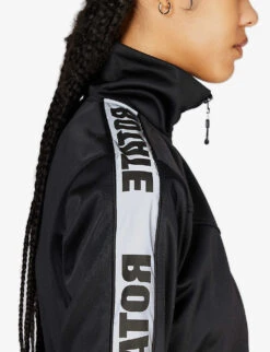 Logo-tape Cropped Recycled-polyester Jacket -Whistles Shop R04166478 BLACK ALT04