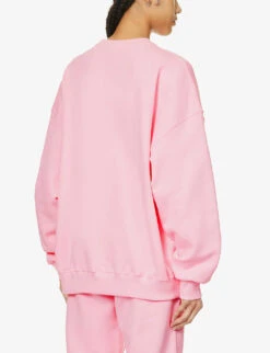 Crystal-embellished Logo-print Organic-cotton Sweatshirt -Whistles Shop R04166490 ALMONDBLOSSOM ALT03