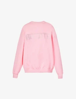 Crystal-embellished Logo-print Organic-cotton Sweatshirt