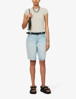 GOOD AMERICAN Good '90s Bermuda Mid-rise Denim Shorts 8 GOOD AMERICAN Good '90s Bermuda Mid-rise Denim Shorts -Whistles Shop R04166601 INDIGO473 ALT02