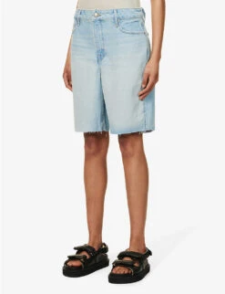 GOOD AMERICAN Good '90s Bermuda Mid-rise Denim Shorts 9 GOOD AMERICAN Good '90s Bermuda Mid-rise Denim Shorts -Whistles Shop R04166601 INDIGO473 ALT03