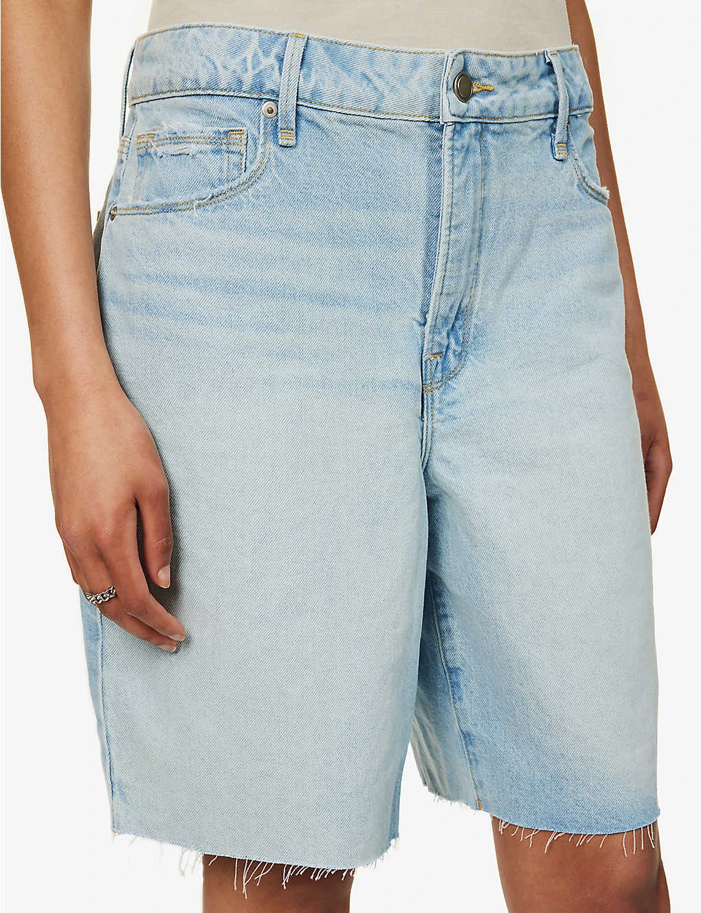 GOOD AMERICAN Good '90s Bermuda Mid-rise Denim Shorts 6 GOOD AMERICAN Good '90s Bermuda Mid-rise Denim Shorts - Image 6