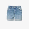 GOOD AMERICAN Good Girlfriend Petite Faded-wash Recycled-denim Shorts