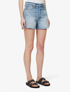 Rag & Bone Cut-off High-rise Denim Shorts -Whistles Shop R04166666 PRIM ALT02