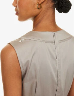 Alice Pleated Cotton Midi Dress -Whistles Shop R04167370 LIGHTGREY ALT04