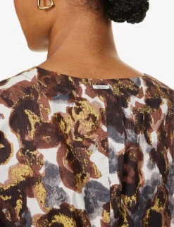 Porfido Abstract-print Cotton Midi Dress -Whistles Shop R04167371 YELLOW ALT06