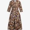 Porfido Abstract-print Cotton Midi Dress