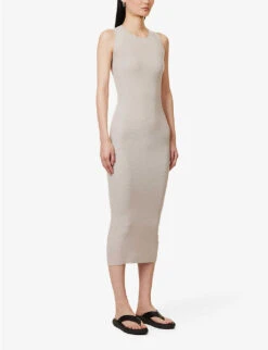 Grace Slim-fit Knitted Midi Dress -Whistles Shop R04167924 OATMEAL ALT02