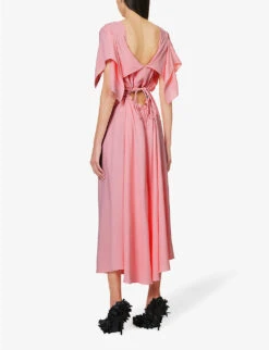 Kolomiya Low-back Silk Maxi Dress -Whistles Shop R04168302 PINK ALT03