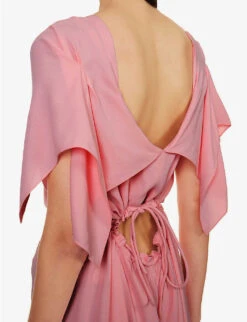 Kolomiya Low-back Silk Maxi Dress -Whistles Shop R04168302 PINK ALT04