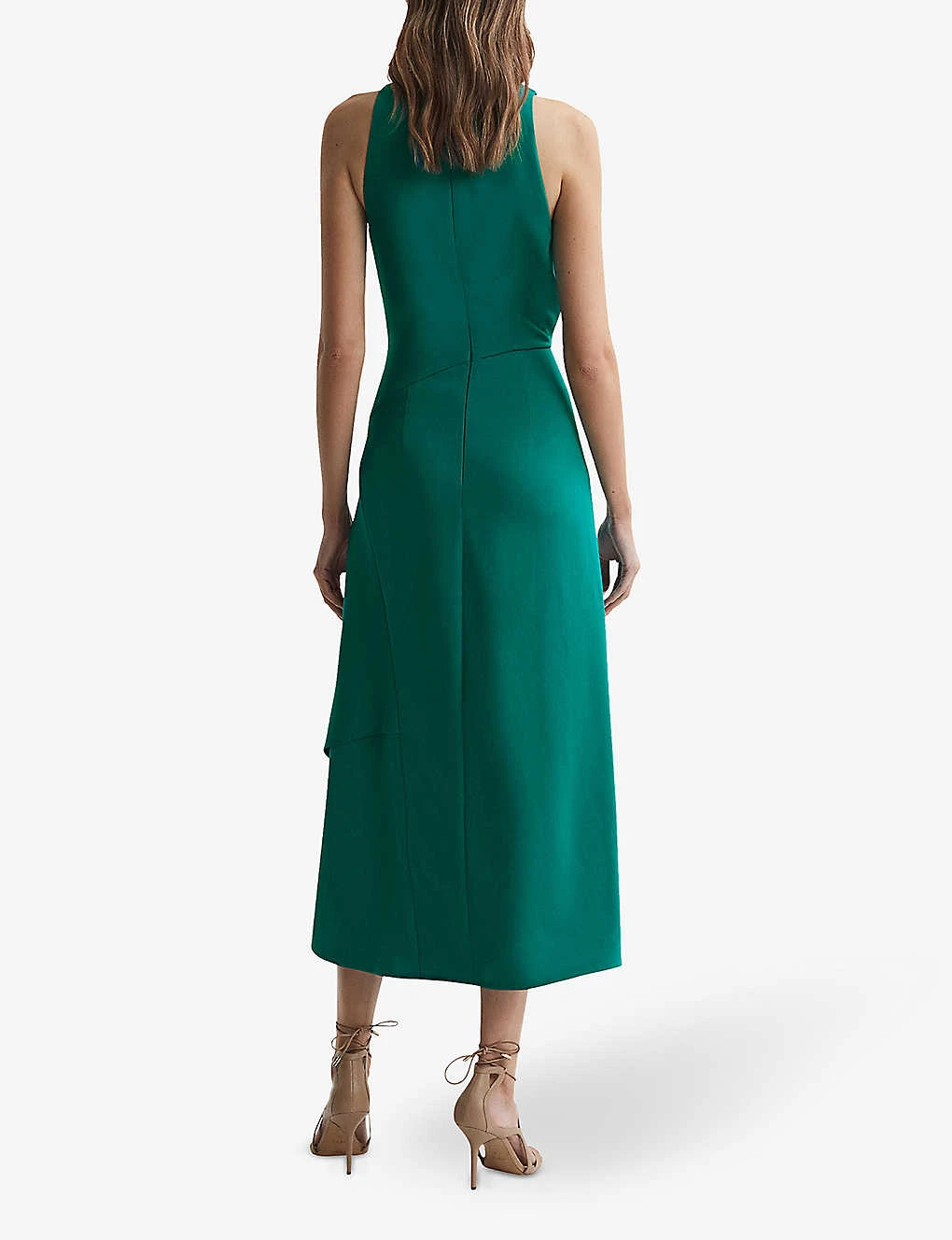 Reiss Giana Draped-neck Sleeveless Stretch-woven Midi Dress 4 Reiss Giana Draped-neck Sleeveless Stretch-woven Midi Dress - Image 4