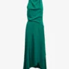 Reiss Giana Draped-neck Sleeveless Stretch-woven Midi Dress