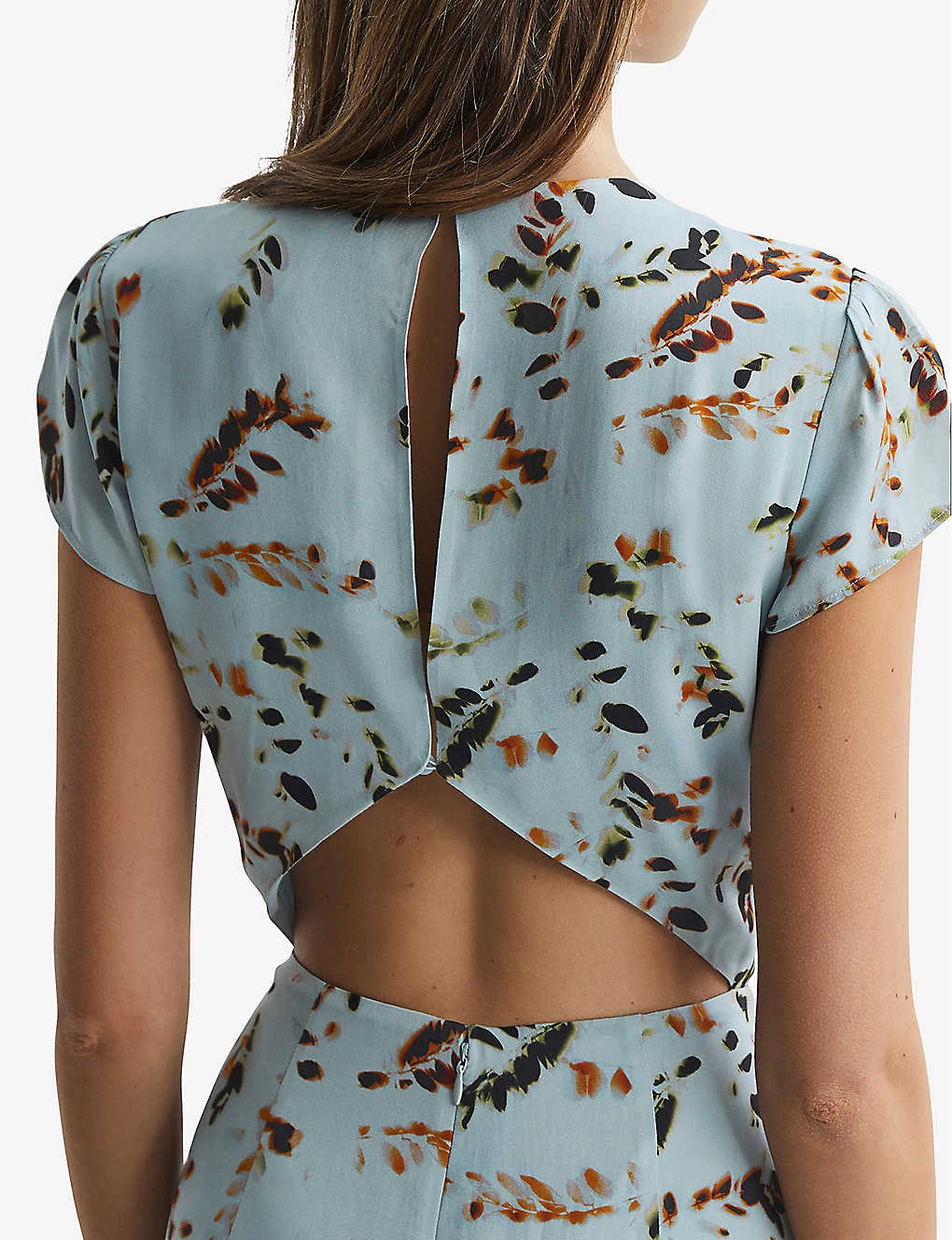 Reiss Livia Sage Floral-print Woven Midi Dress 4 Reiss Livia Sage Floral-print Woven Midi Dress - Image 4