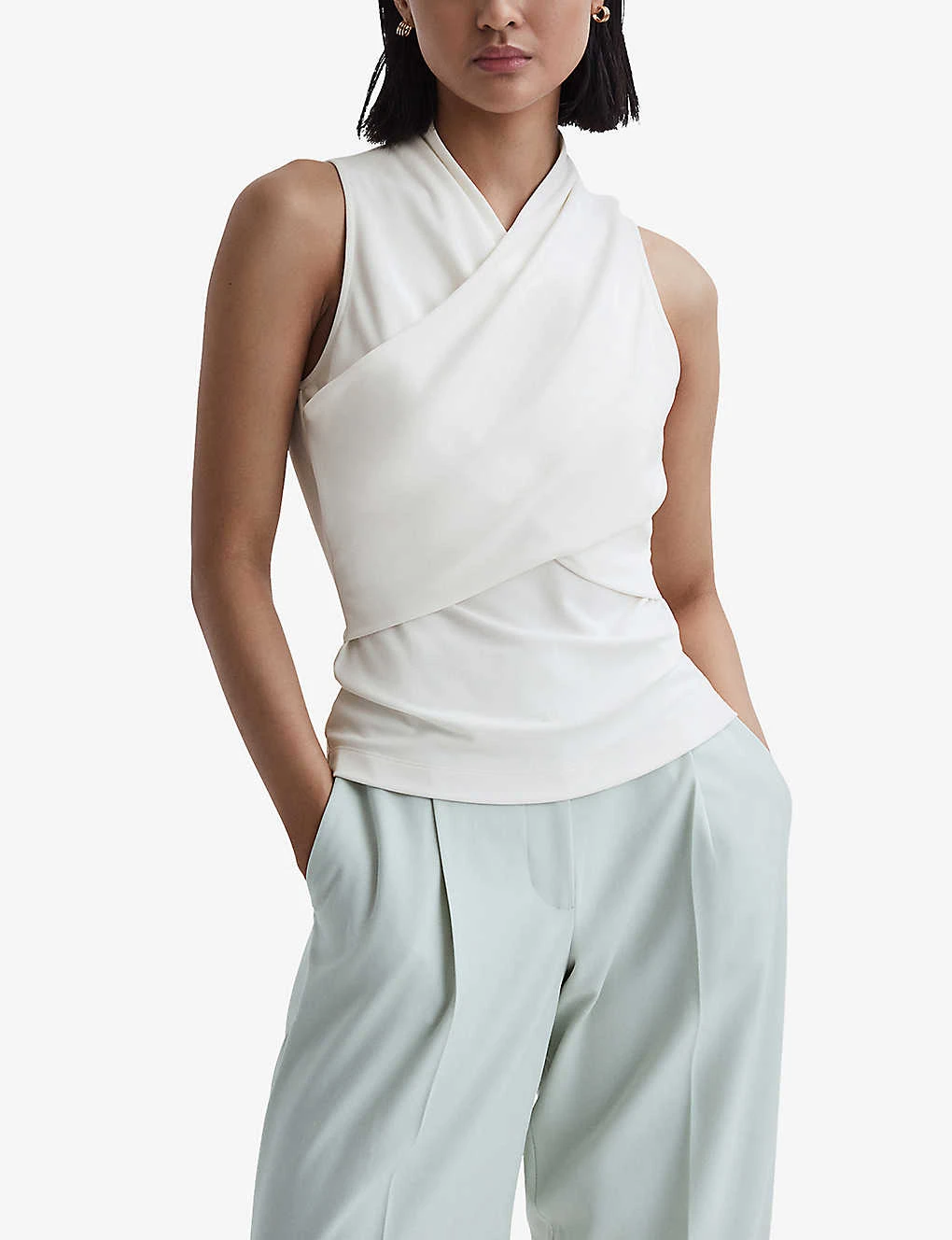 Reiss Eli Stretch-woven Wrap Top 3 Reiss Eli Stretch-woven Wrap Top - Image 3