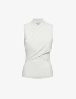 Front Page 20 Reiss Eli Stretch-woven Wrap Top