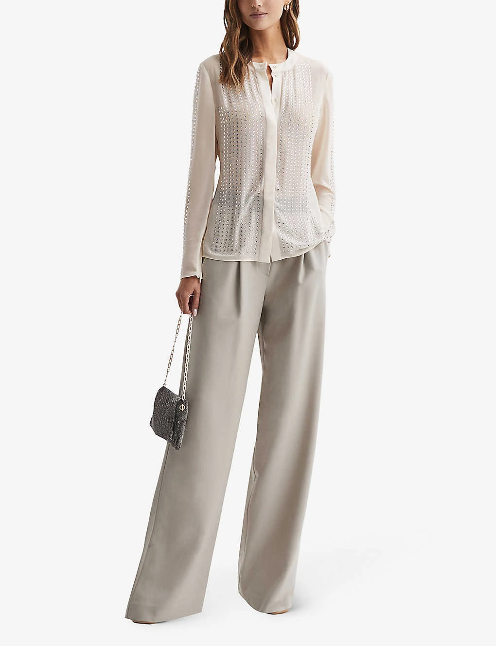 Reiss Robyn Rhinestone-embellished Woven Blouse 2 Reiss Robyn Rhinestone-embellished Woven Blouse - Image 2