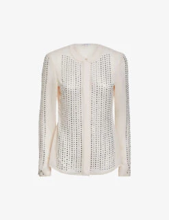 Front Page 30 Reiss Robyn Rhinestone-embellished Woven Blouse