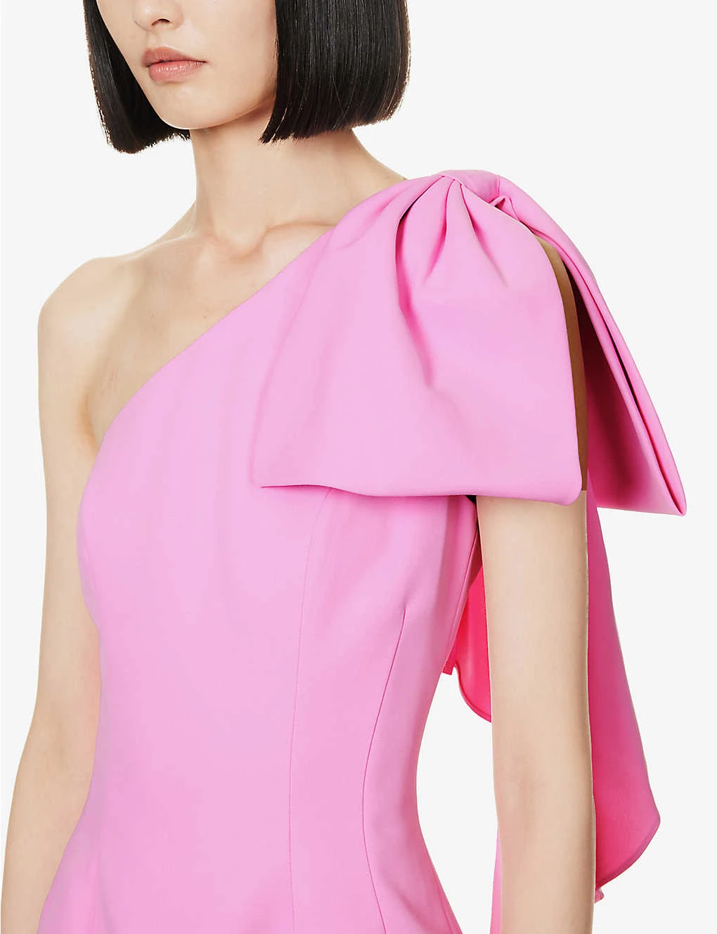 Asymmetric Bow-embellished Woven Mini Dress 5 Asymmetric Bow-embellished Woven Mini Dress - Image 5