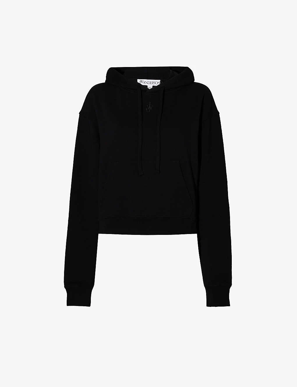 JW Anderson Logo-embroidered Organic-cotton Hoody 1 JW Anderson Logo-embroidered Organic-cotton Hoody