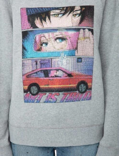 Zadig & Voltaire Upper Moon Graphic-print Cotton-blend Jumper -Whistles Shop R04171161 GRISCHINE ALT04