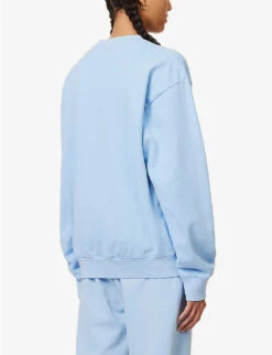 Sporty & Rich X Prince Brand-print Cotton-jersey Sweatshirt -Whistles Shop R04173069 BLUEWHITE ALT03