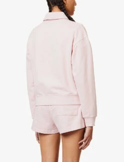 Sporty & Rich X Prince Brand-embroidered Cotton-jersey Polo Shirt -Whistles Shop R04173075 BABYPINKWHITE ALT03