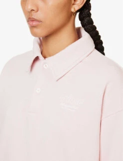 Sporty & Rich X Prince Brand-embroidered Cotton-jersey Polo Shirt -Whistles Shop R04173075 BABYPINKWHITE ALT04
