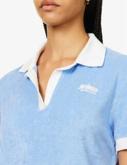 Sporty & Rich X Prince Brand-embroidered Cotton Top -Whistles Shop R04173087 BLUEWHITE ALT04