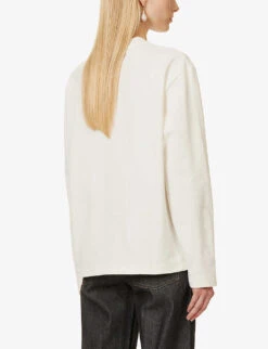 Jil Sander Logo-print Relaxed-fit Cotton-jersey T-shirt -Whistles Shop R04173121 102 ALT03