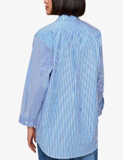 Whistles Millie Stripe Oversized Cotton Shirt -Whistles Shop R04175228 MULTICOLOURED ALT03