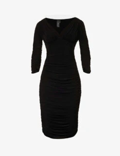 Norma Kamali Tara V-neck Stretch-woven Midi Dress