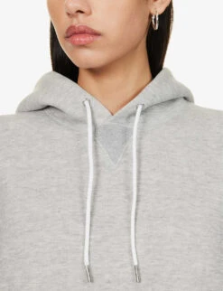 Sacai Zip-back Relaxed-fit Cotton-blend Hoody -Whistles Shop R04180397 LGRAY ALT05