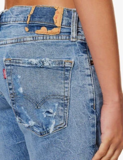 Distressed Mid-rise Upcycled Denim Shorts 10 Distressed Mid-rise Upcycled Denim Shorts -Whistles Shop R04180693 LIGHTBLUEWASH ALT04