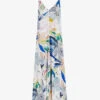 Ted Baker Ashhliy V-neck Graphic-print Woven Maxi Dress