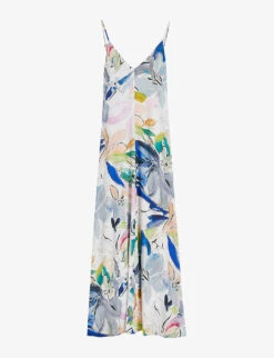 Ted Baker Ashhliy V-neck Graphic-print Woven Maxi Dress