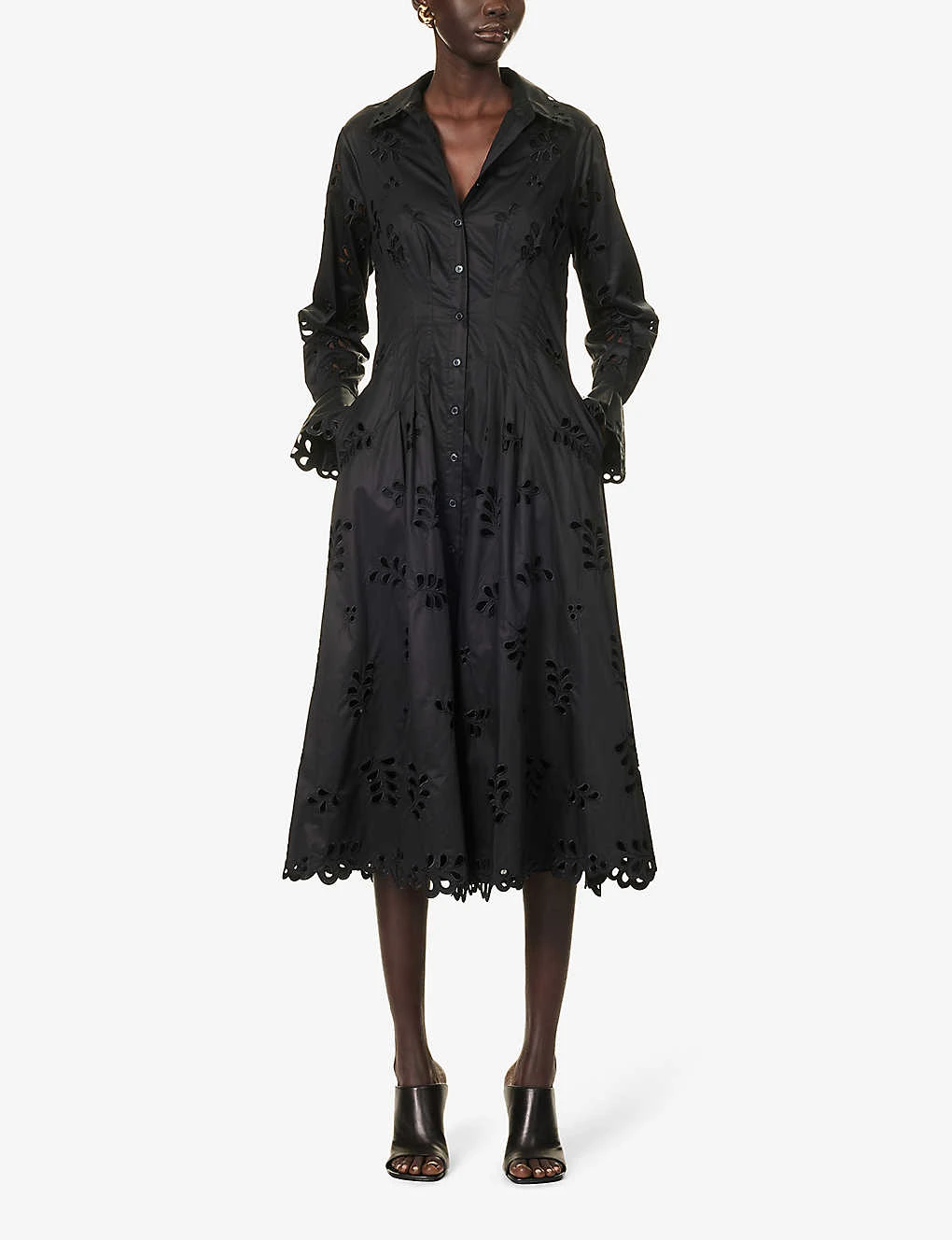 Eda Broderie-pattern Cotton Midi Dress 2 Eda Broderie-pattern Cotton Midi Dress - Image 2