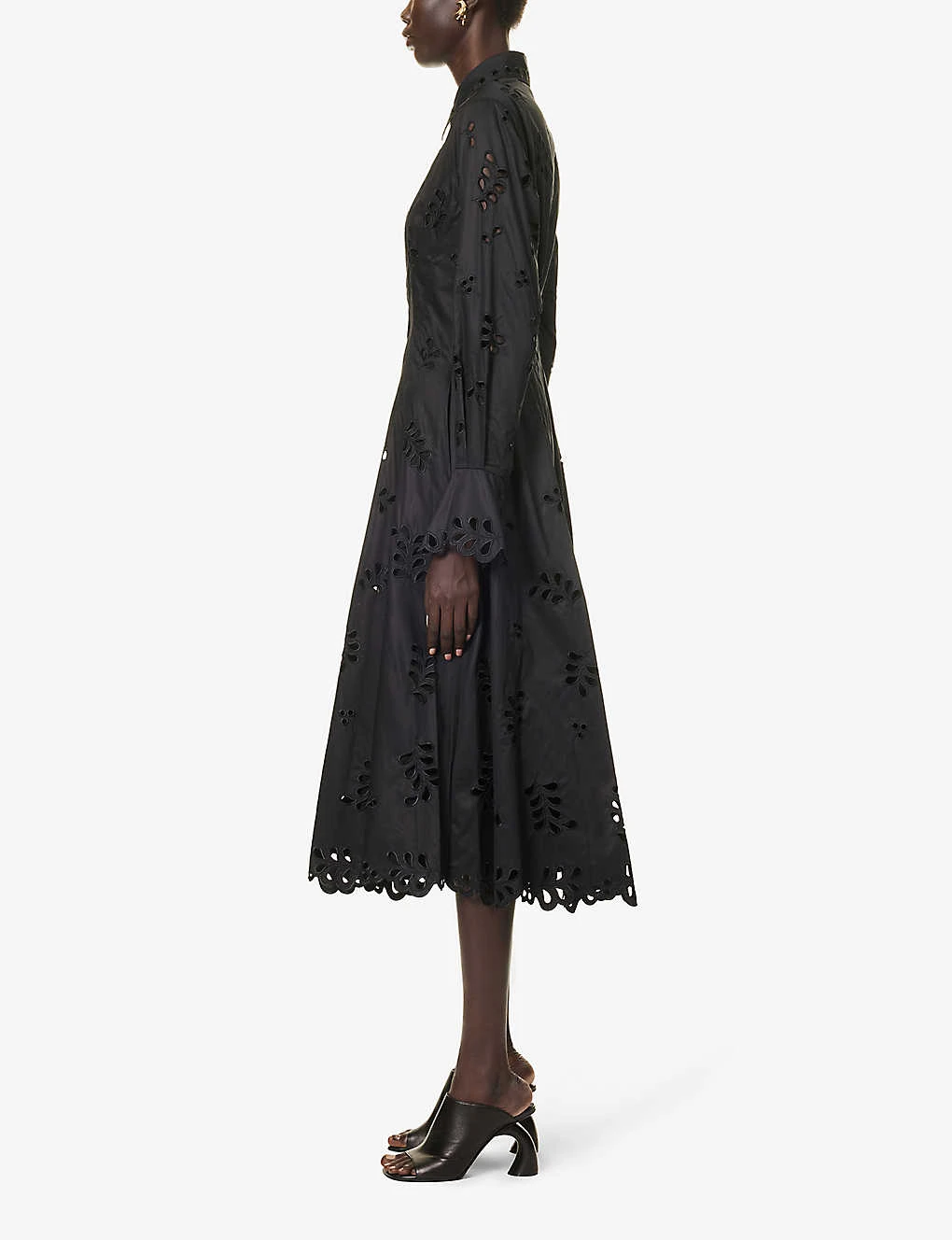 Eda Broderie-pattern Cotton Midi Dress 3 Eda Broderie-pattern Cotton Midi Dress - Image 3