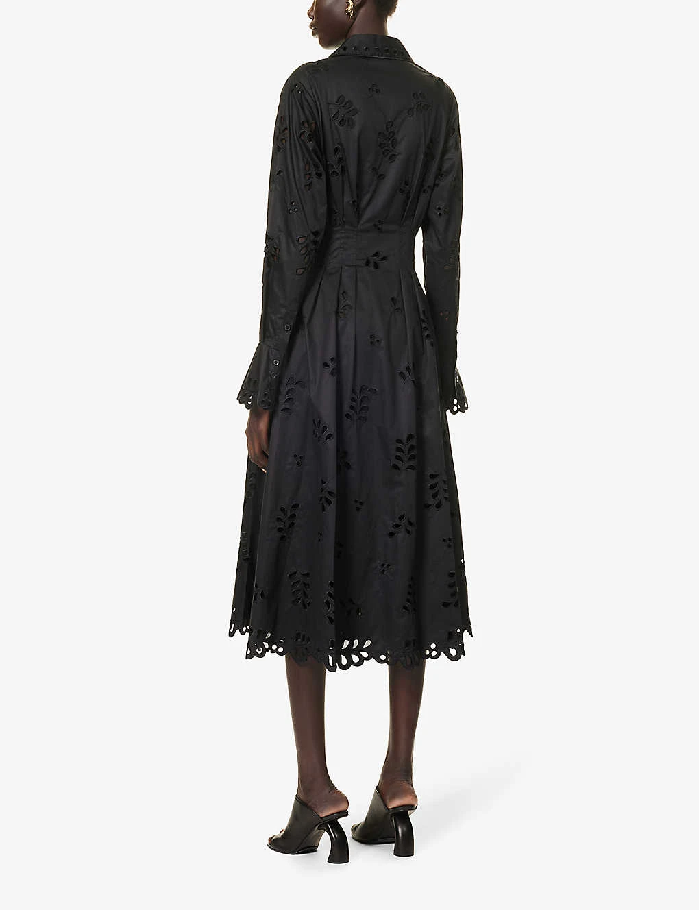 Eda Broderie-pattern Cotton Midi Dress 4 Eda Broderie-pattern Cotton Midi Dress - Image 4
