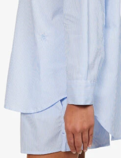 Sadie Striped Cotton Shirt -Whistles Shop R04183727 DUSTYBLUWHTSTRIPE ALT03