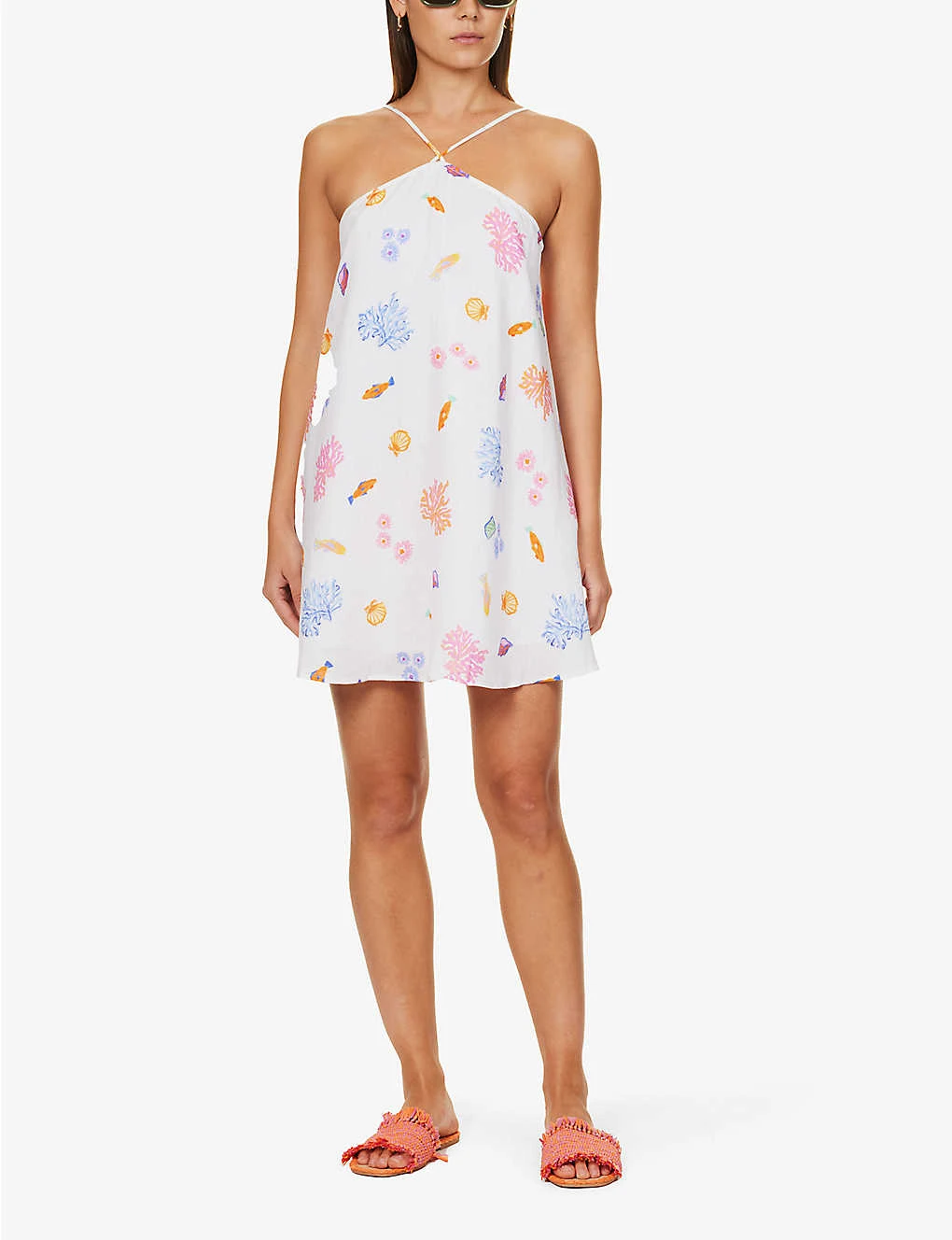Seafolly Under The Sea Printed Linen Mini Dress 2 Seafolly Under The Sea Printed Linen Mini Dress - Image 2