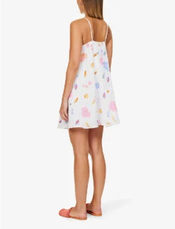 Seafolly Under The Sea Printed Linen Mini Dress 6 Seafolly Under The Sea Printed Linen Mini Dress -Whistles Shop R04185691 WHITE ALT02