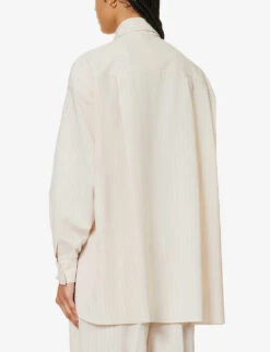 Georgia Oversized Striped Shirt -Whistles Shop R04186465 BEIGEPINSTRIPE ALT03