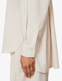 Georgia Oversized Striped Shirt -Whistles Shop R04186465 BEIGEPINSTRIPE ALT04