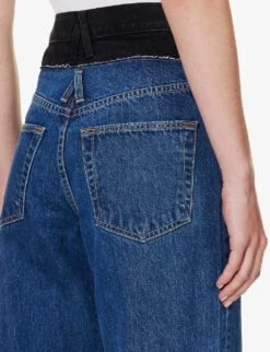 Eva Contrast-waistband Wide-leg Jeans -Whistles Shop R04186801 FORBIDDENVALLEY ALT04