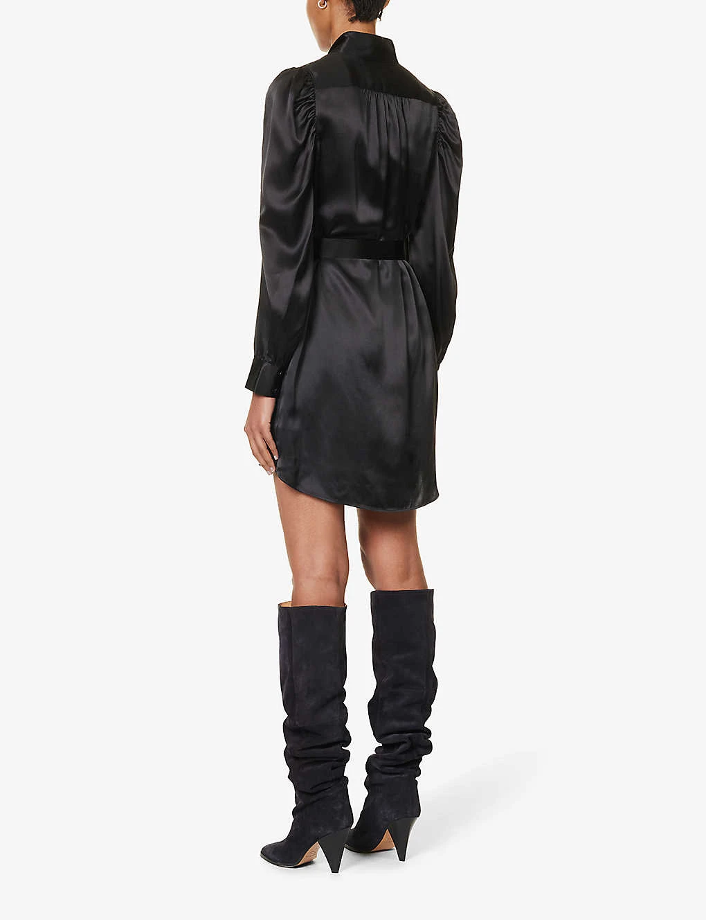 FRAME Gillian Gathered-trims Silk Mini Dress 4 FRAME Gillian Gathered-trims Silk Mini Dress - Image 4