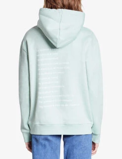 THE KOOPLES Slogan-print Relaxed-fit Cotton Hoody -Whistles Shop R04187730 OCEAN ALT03