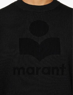 Isabel Marant Etoile Ailys Logo-print Knitted Sweatshirt -Whistles Shop R04188827 BLACK ALT04