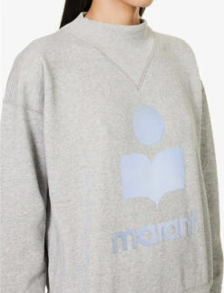 Isabel Marant Etoile Moby Graphic-print Cotton-blend Sweatshirt -Whistles Shop R04188833 GREY ALT04