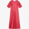 Ted Baker Mayyia Puffed-sleeve Woven Midi Dress